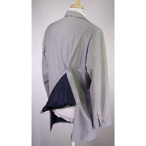 Andrew Lock Bespoke Tailored Gray Fleece 120s Wool 2-Btn Suit 46L - Picture 8 of 12